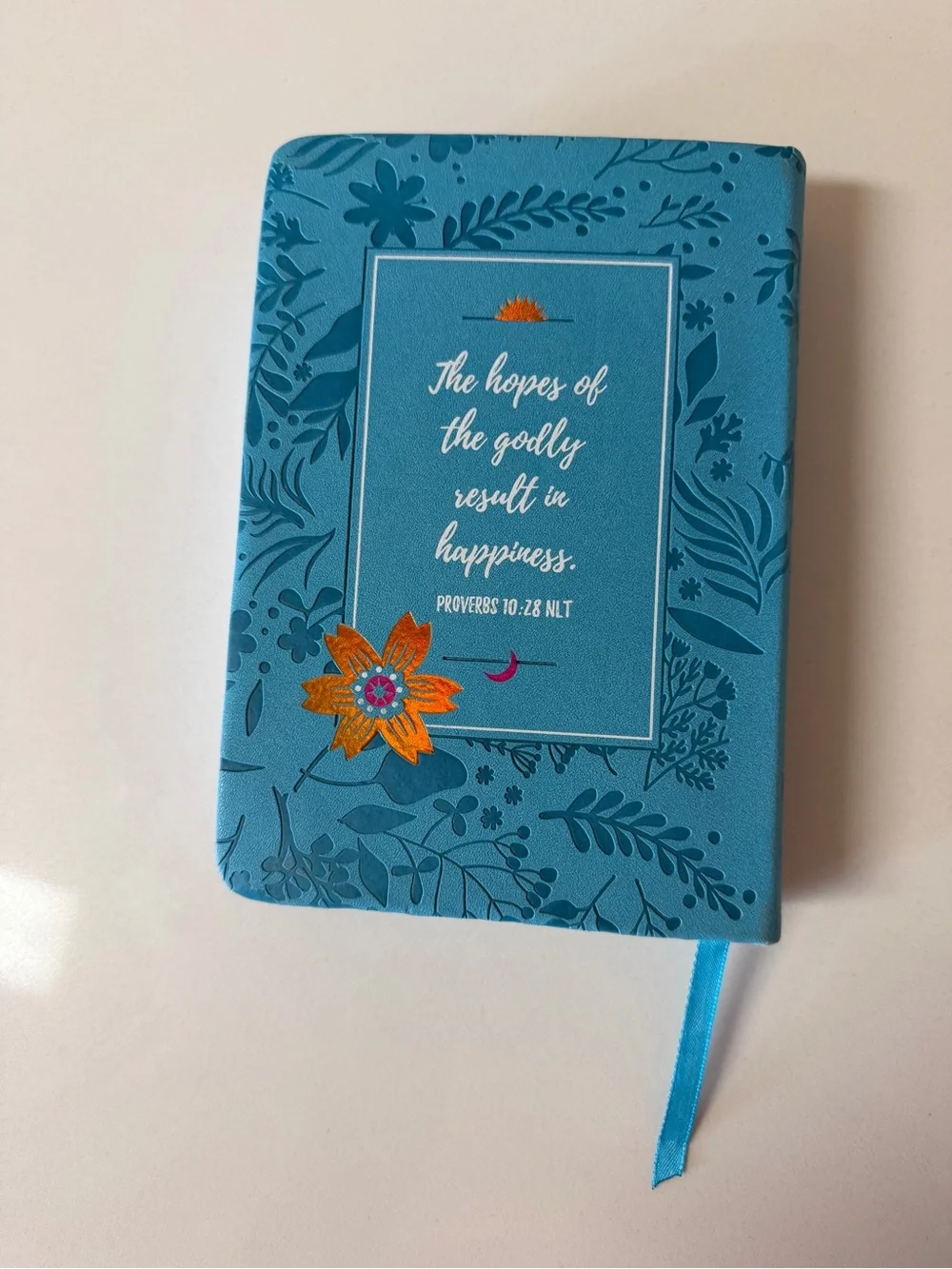 God Is My Happy Place - Teal Floral Devotional